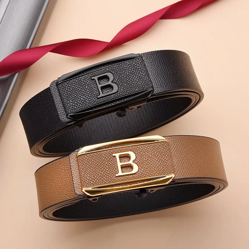 The new buckle toothless automatic buckle belt men's casual style business all-match waist belt personality youth trendy pants