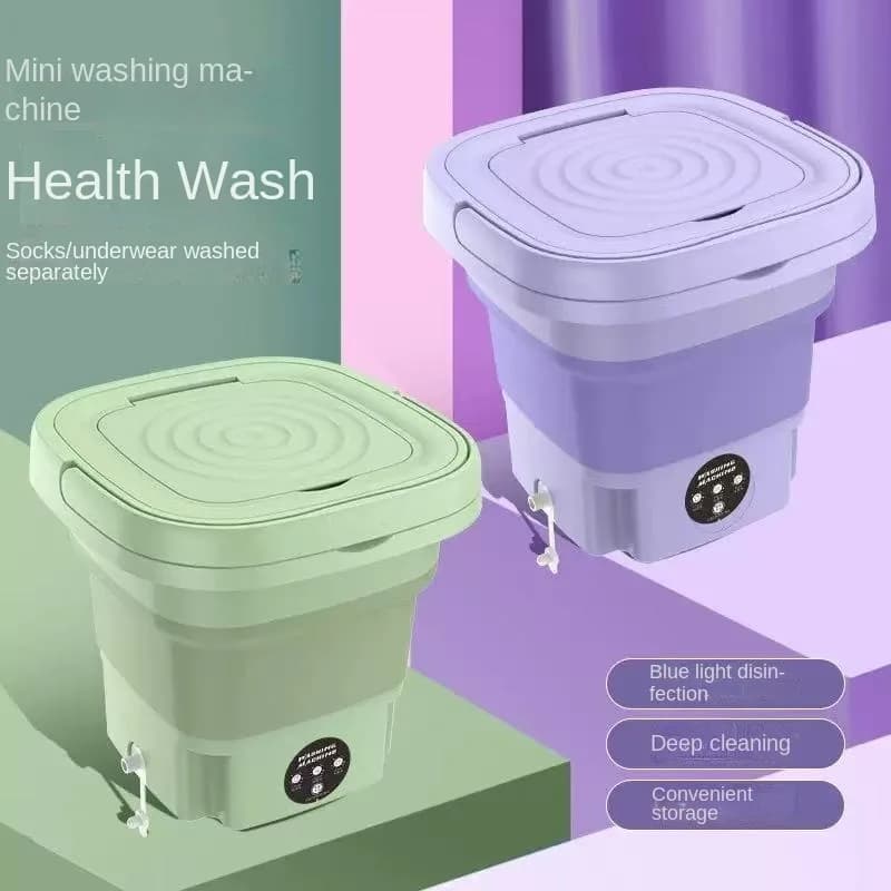 8L Portable Small Foldable Washing Machine with Spin Dryer For Socks Underwear Panties Washer Household Mini Washing Machine