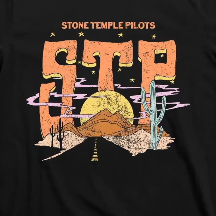 Vtg Stone Temple Pilots Band Cotton Black Full Size T Shirt AA1088