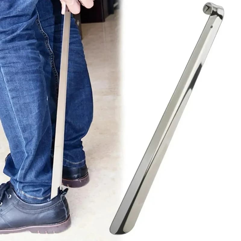 1 Pcs Portable Home Supply Stainless Steel Shoes Lifter Spoon Durable Tool Wearing Long Handle Pull Professional Shoehorn