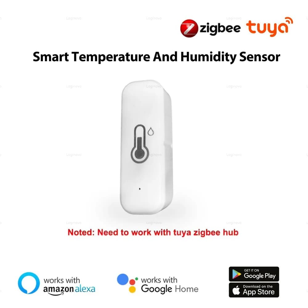 Tuya Zigbee Temperature And Humidity Sensor Smart Life App Remote Monitor Detector Smart Home Automation For Alexa Google Home