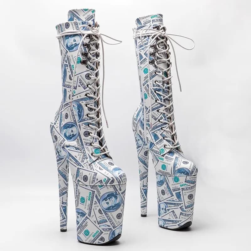 New 23CM/9inches PU Leather Upper Modern Sexy Nightclub Pole Dance Shoes High Heel Platform Women's Boots 156