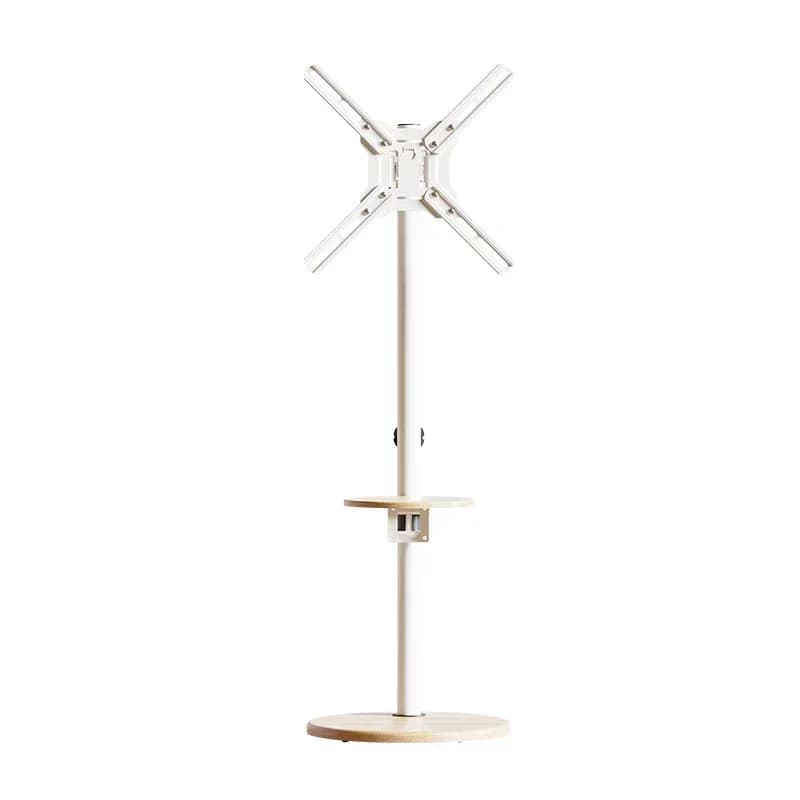 Modern Elegant Portable TV Carts Bracket with Wheels Floor-Height Adjustable Studio TV Stand for 14-43 Inch LED LCD