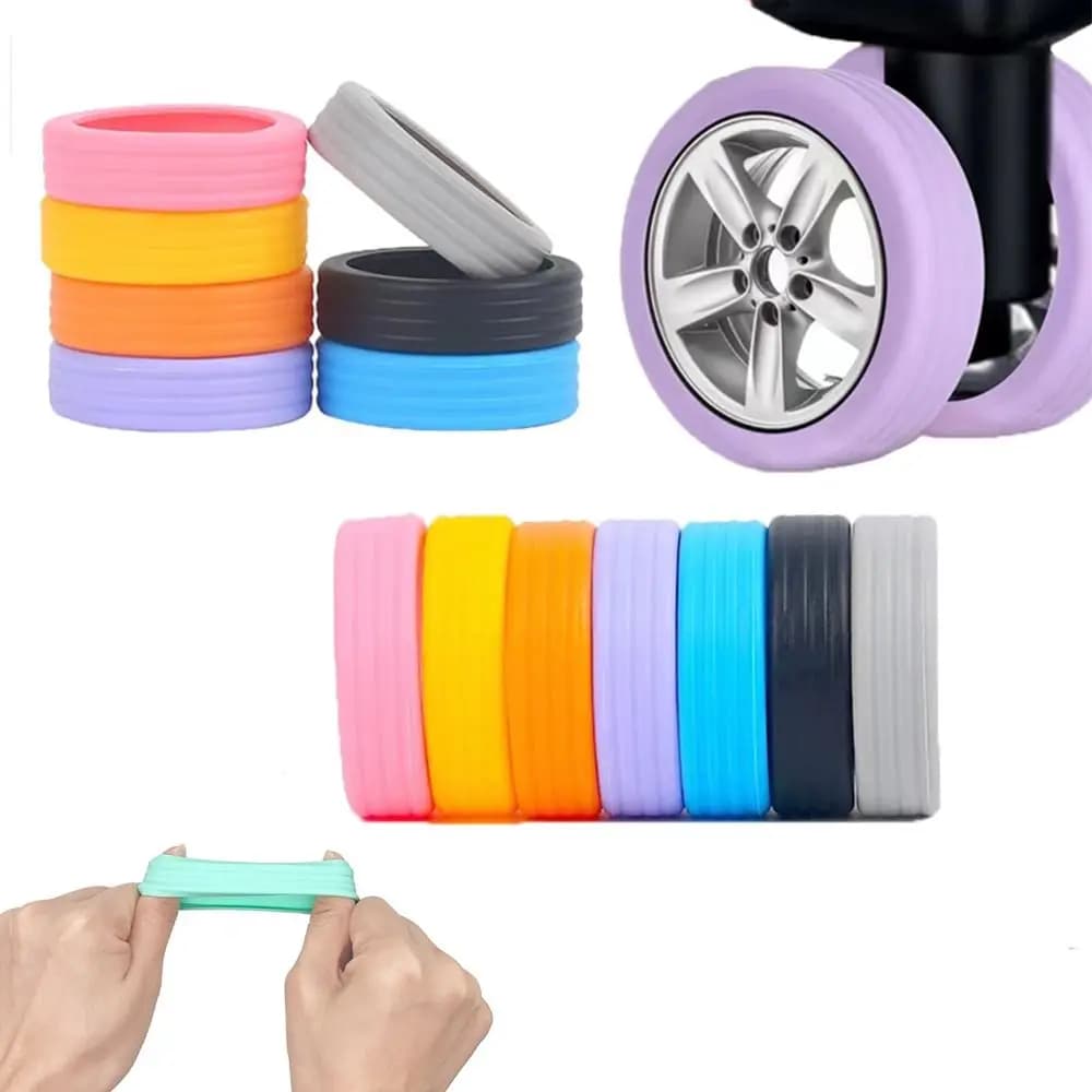 4/8PCS/Set Silicone Luggage Wheels Protector Suitcase Parts Axles with Silent Sound Travel Luggage Caster shoes Luggage Accessor