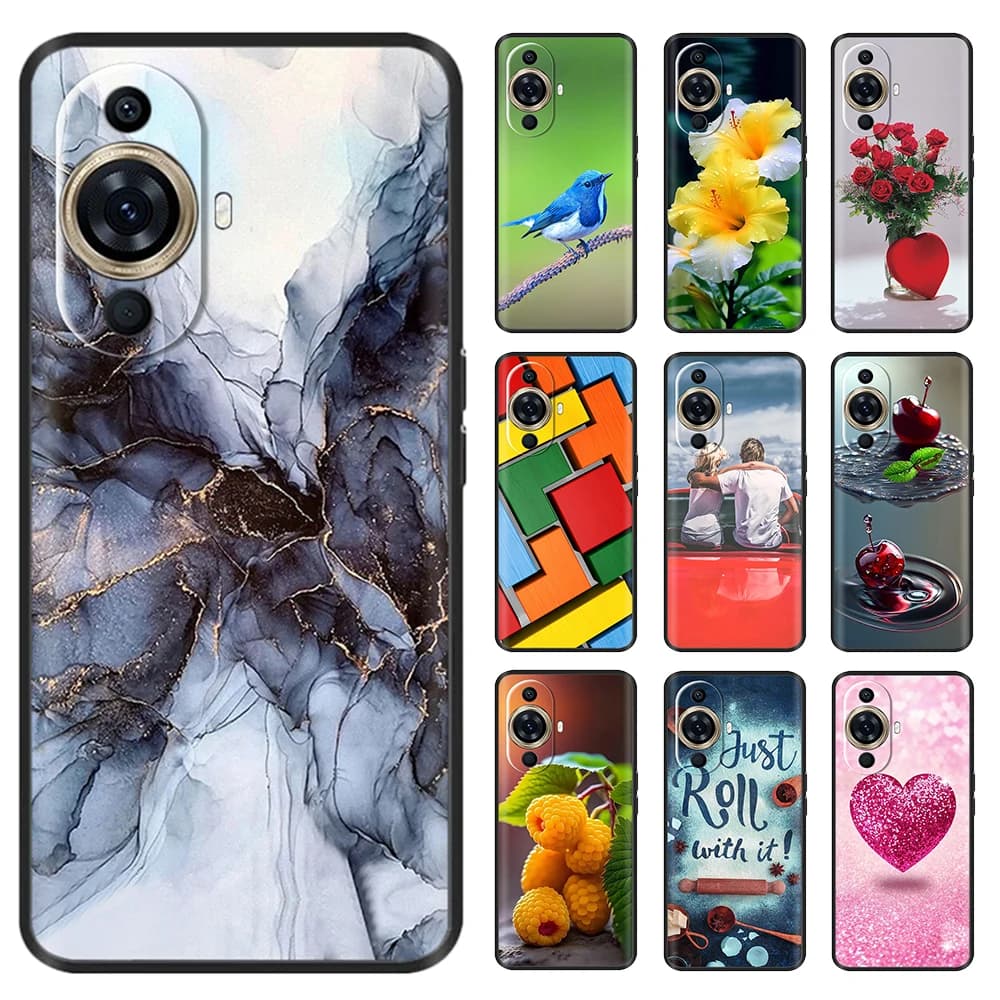 Black Silicone Case For Huawei Nova 11 Pro Case For Huawei Nova 11 Coque Shockproof Soft Cover For Huawei Nova 11 Ultra Carcasa