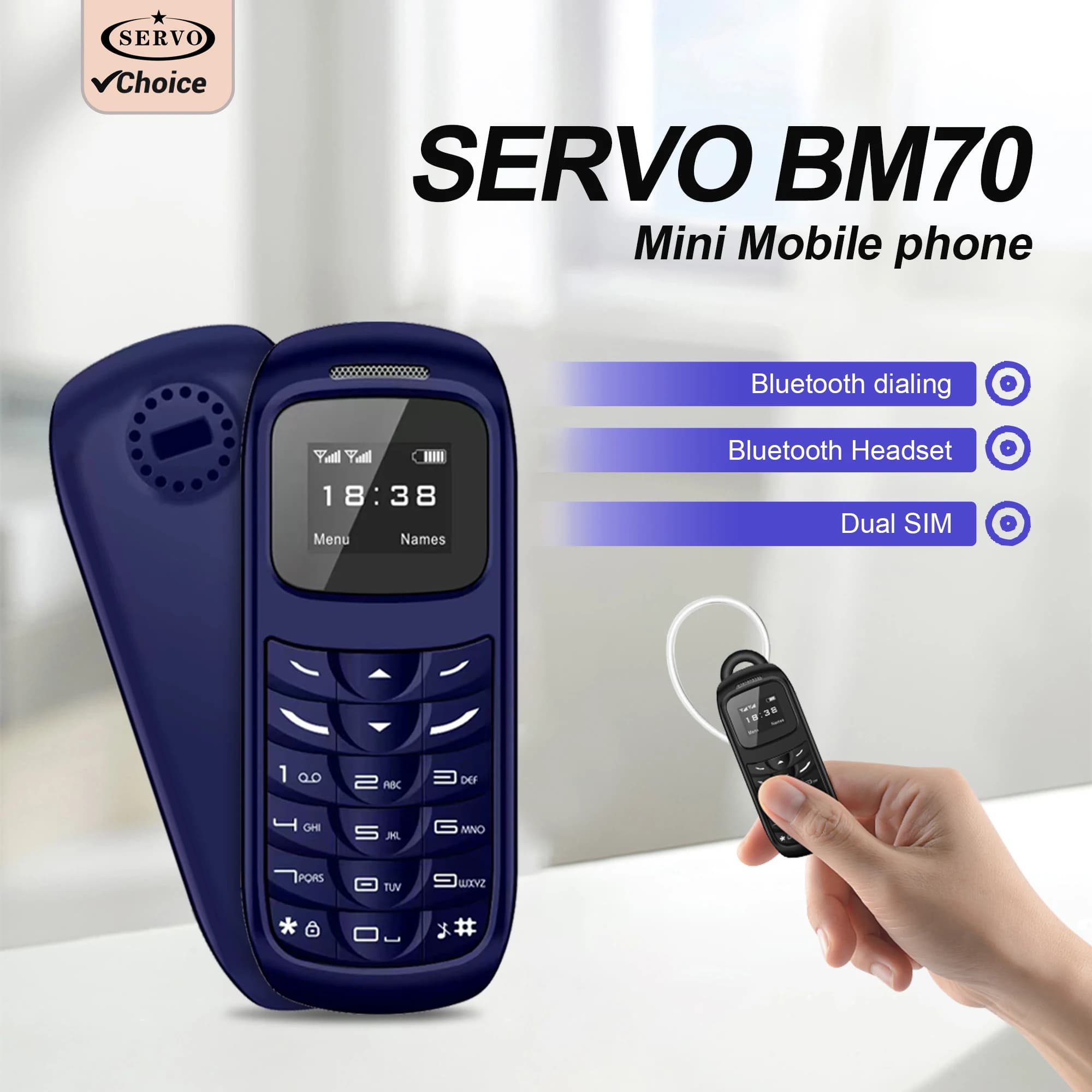 SERVO 2G GSM Mini Mobile Phone 2 SIM Card Auto Call Record Bluetooth Call Magic Voice Low Radiation Portable Cellphone Blacklist