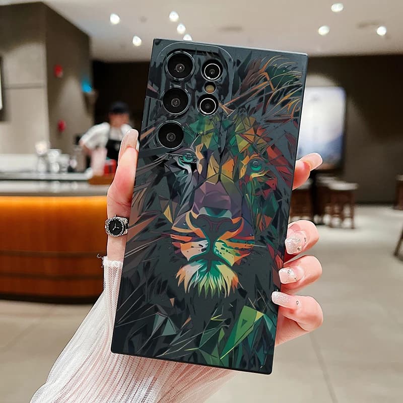 Colorful Lion Pattern Phone Case For Samsung Galaxy S25 S24 S23 S22 Ultra Plus 5G S21 FE A15 A35 A55 A34 A54 A33 A53 A52S Cover