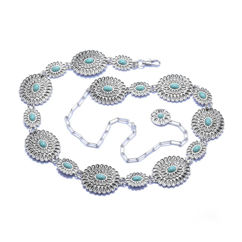 2025 New Indian Silver Plated Vintage Body Belly Chains Women Boho Ethnic Statement Long Waist Chain Necklace Waistband Jewelry