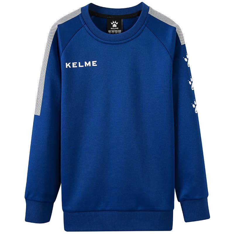 Kelme Children's Sports Hoodie Round Neck Long Sleeved Sportswear Student Football Training Pullover
