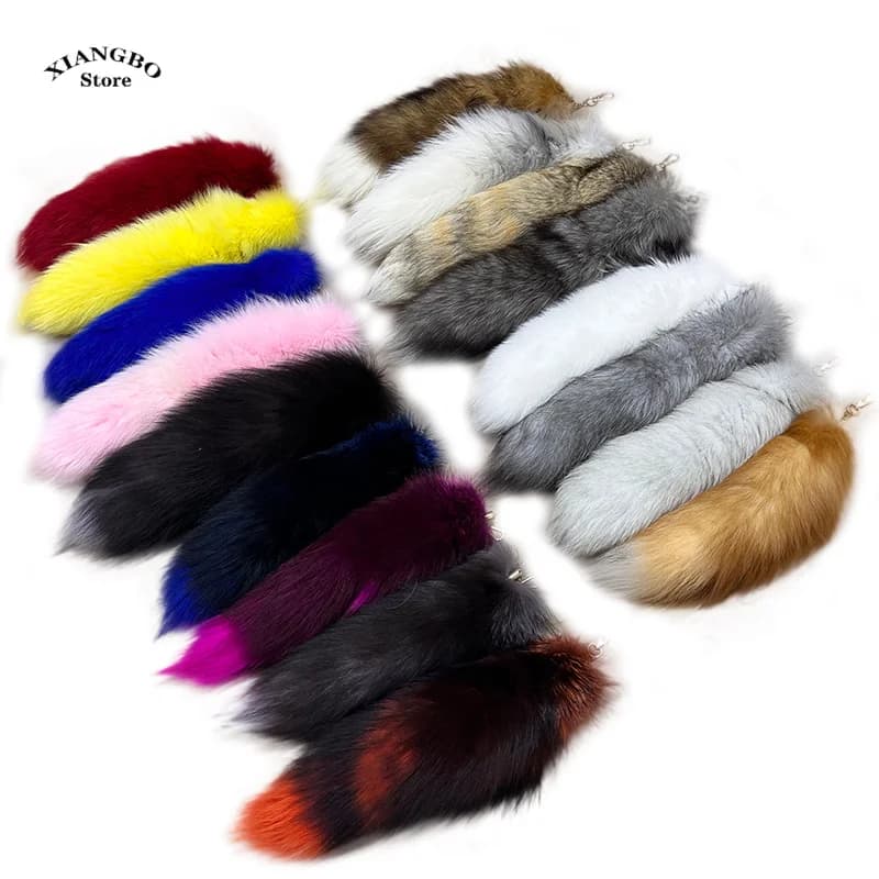 New Fashion Wolf Fox Tail Fur Keychains Unisex Pompom Pendant Car Keyring Holder Cute Key Chains Charm Bag Accessories Gifts