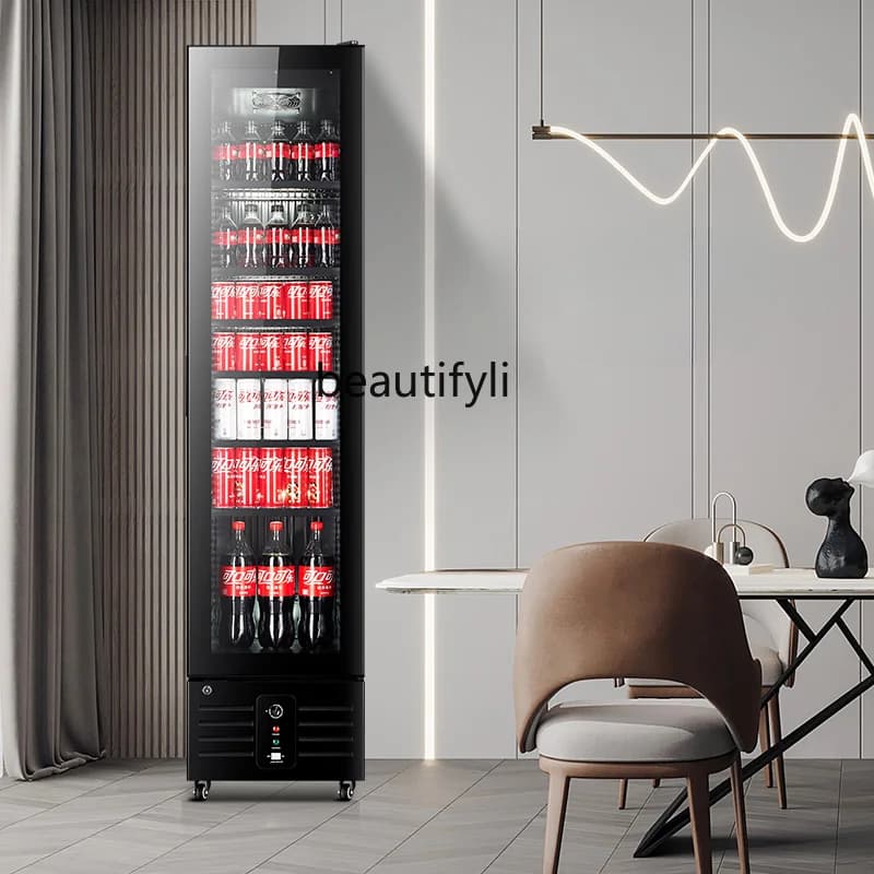 Refrigerated Display Freezer Fresh Drink Glass Vertical Industrial Refrigerator Drink Direct Cooling