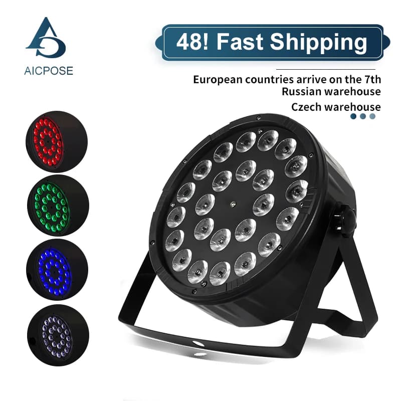 Remote Control Led Par Light 24x12w RGBW 4 in 1 White/Black With DMX512 Disco Lights Stage DJ Wedding Bar Disco Stage Lighting