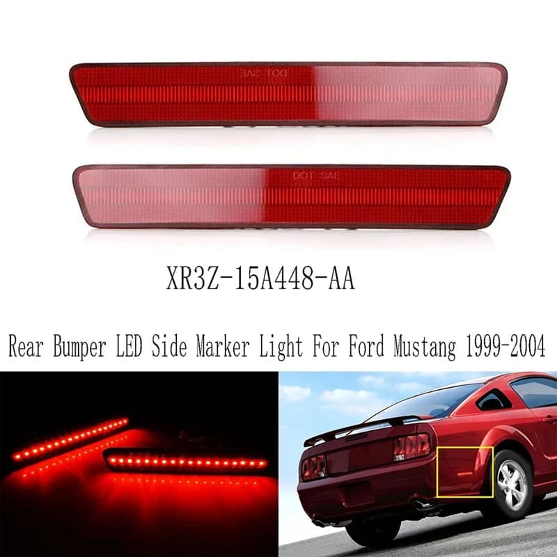 Rear Bumper LED Side Marker Light For Ford Mustang 1999-2004 XR3Z-15A448-AA