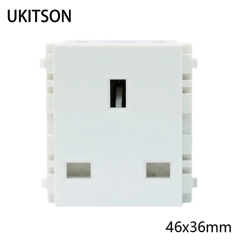 UK Electric Insert Plug Charging Type G Socket Module 46x32mm GB Power 13A 250V Outlet For United Kingdom SG HK Mains Adapter