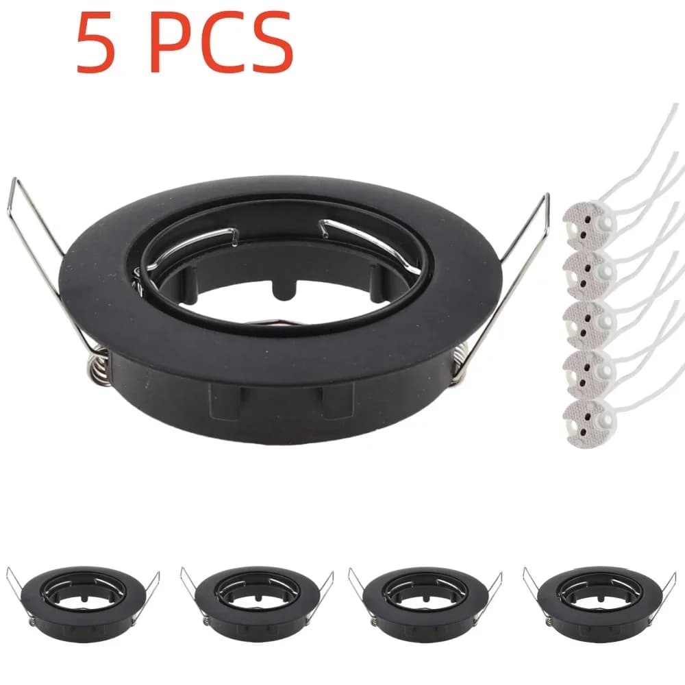5pcs LED Recessed Ceiling lamp Fitting Fixture with MR16 Holder Spotlight Adjustable Frame Fixture LED Downlight Cut out 70mm