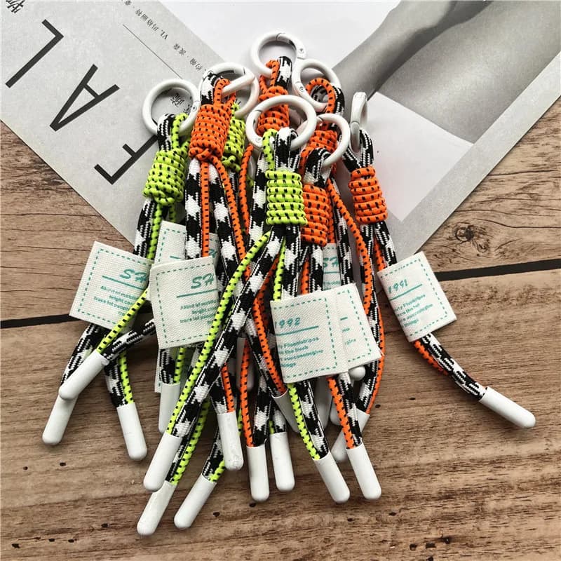 Lanyard Fluorescent Color Cord for Keys White Keyring Universal Cord to Hang Mobile Phone Strap Luxury Cellular Keychain Pendant