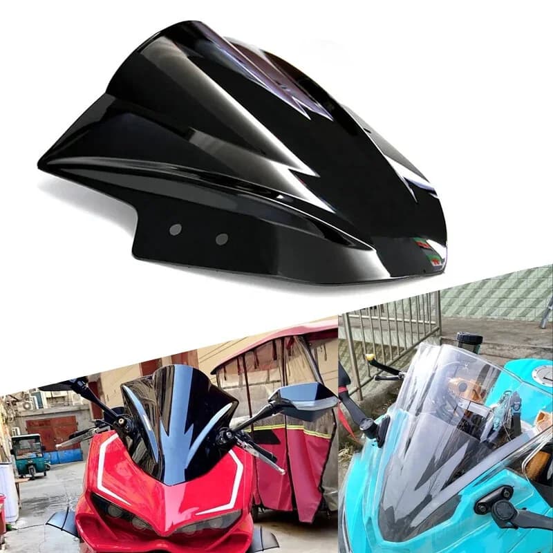 For KAWASAKI Ninja 250 300 2013-2017 Motorcycle Windshield Windscreen Wind Deflector Black/Transparent Motorbike Wind Screen