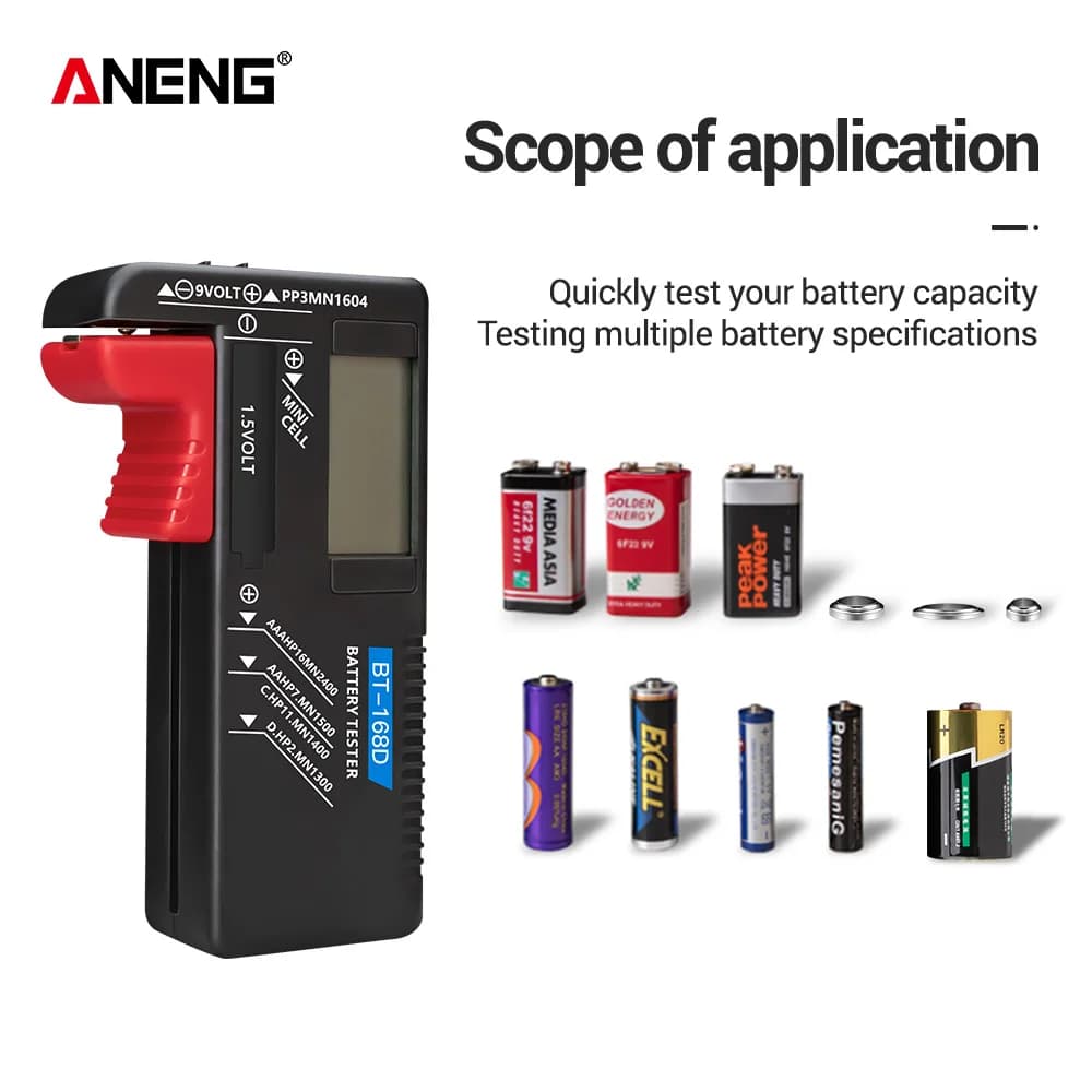 ANENG BT-168/ BT-168D Digital Battery Capacity Tester Checkered Charge Indicador de Bateria Diy Electronic Test Equipment Tools