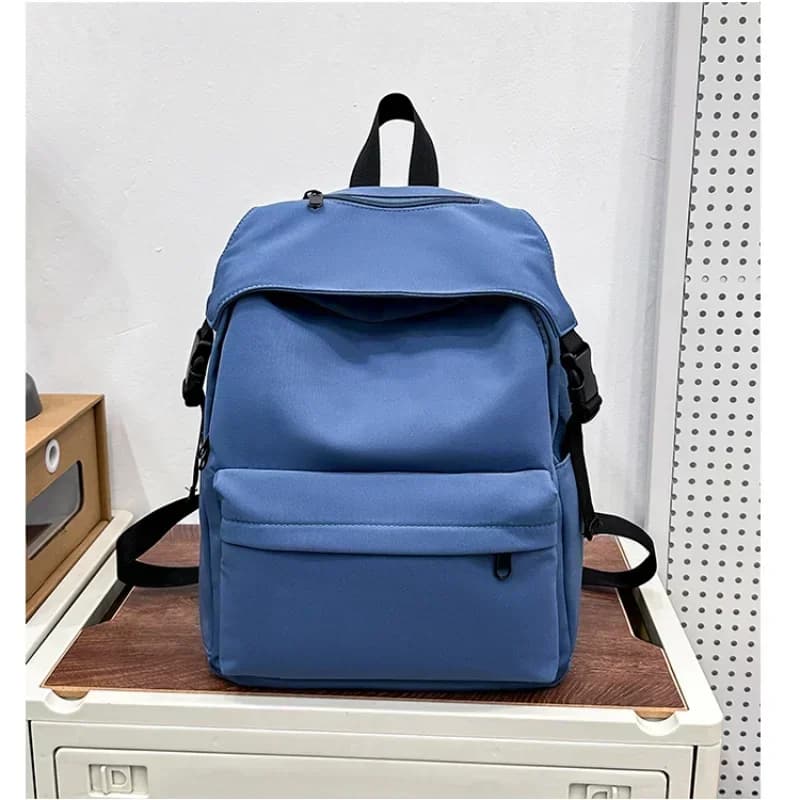 Solid Casual Zipper Nylon Women's Backpack 2025 New Fashionable Unisex School Bag Versatile Student Backpack Bolso De Mujer