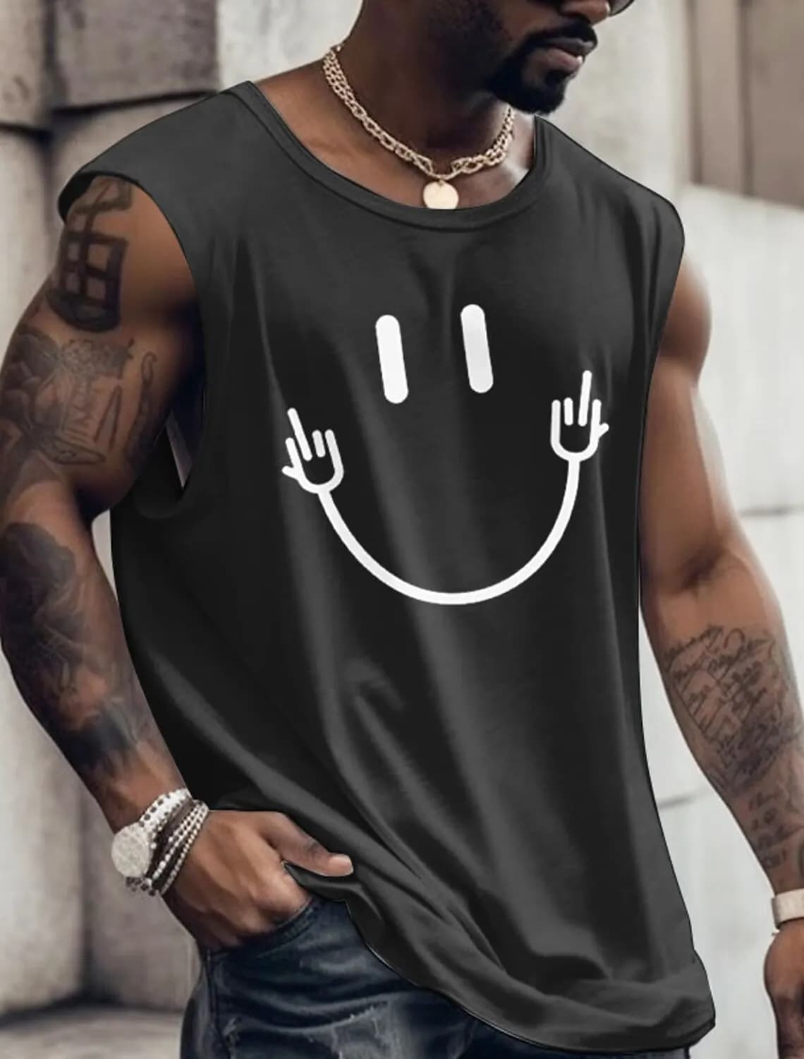 2023 New Summer Men's Boxing Fitness Tank Top Men's Sports Tops Sleeveless Clothing Fun Pattern Graphic Men's Bottom Shirt