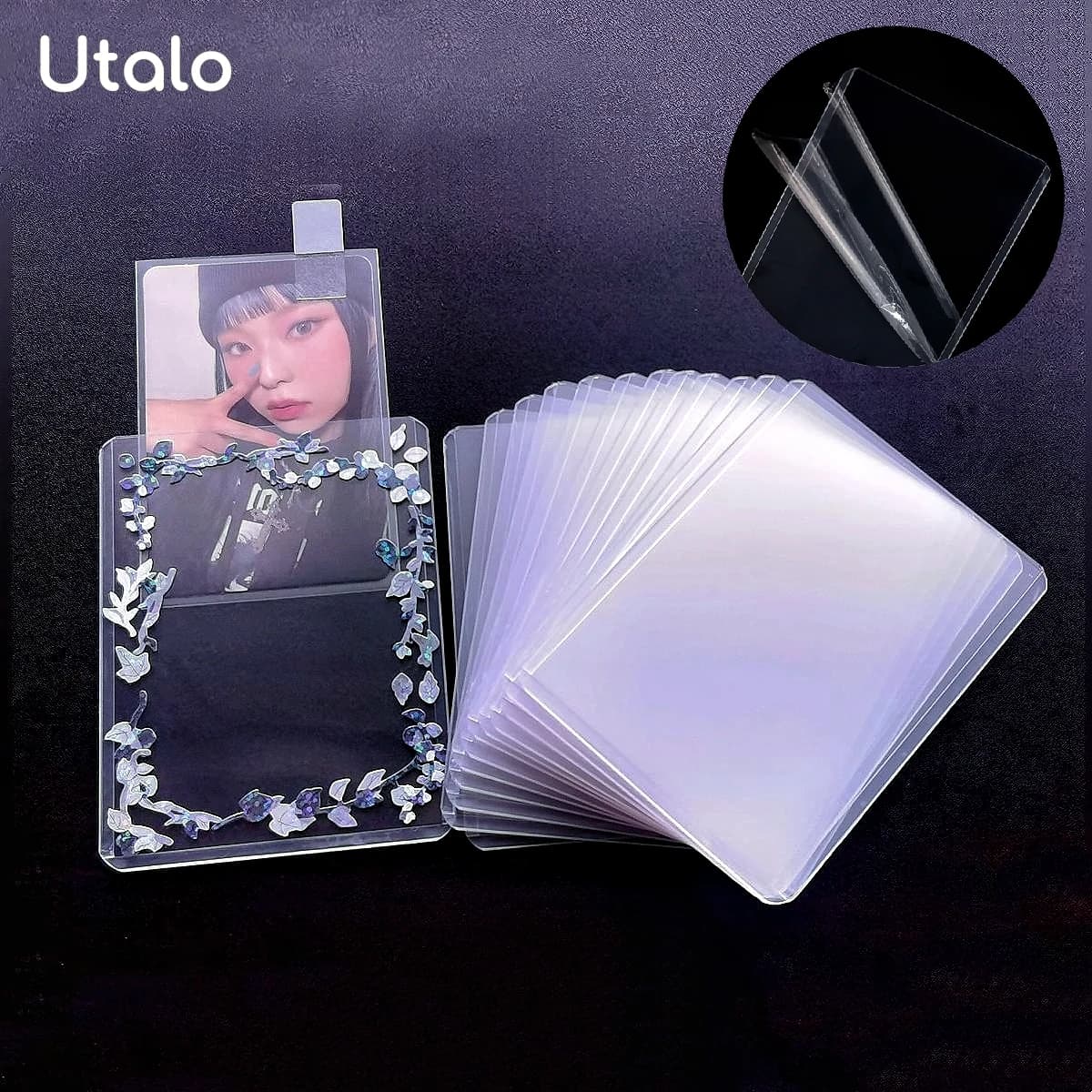 Utalo 1 ~ 50 Pcs 35PT Protective Toploader Super Clear KPOP Photocard Sleeves Card Trading Supply Double-sided Film Cardholder