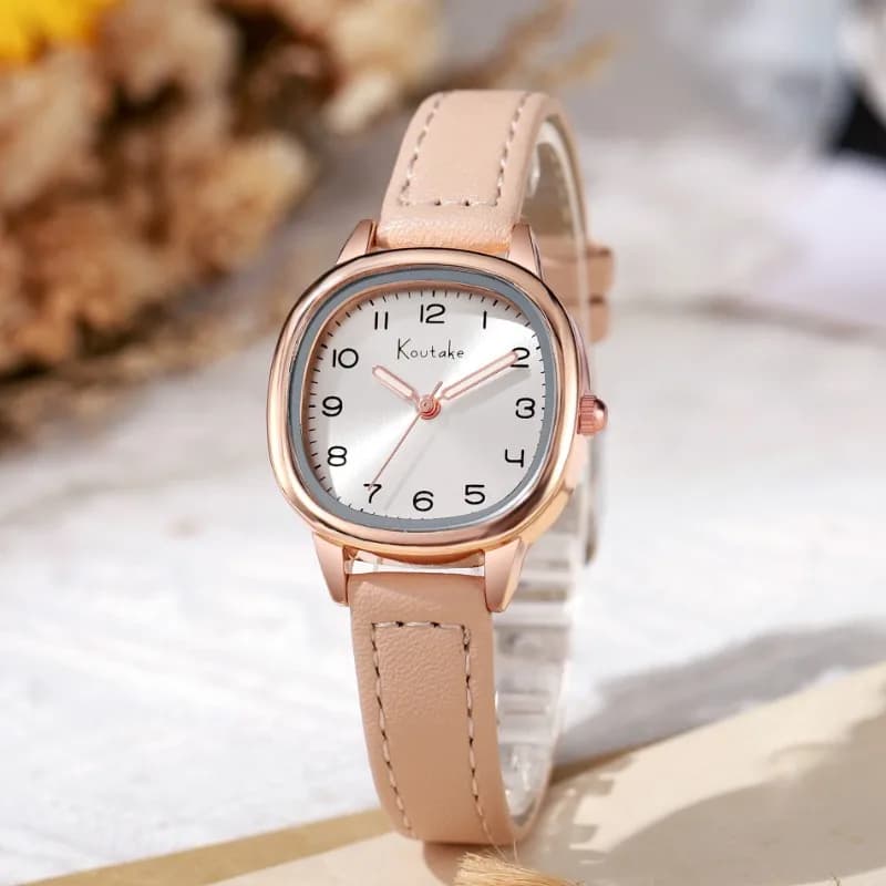Simple Retro Exam Watch Female Student Art School Style Fashion Leather Band Wristwatch for Women Reloj Mujer Dropshipping