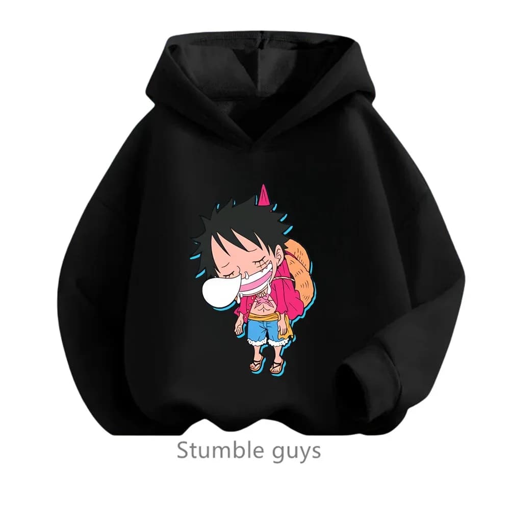 One Pieces Hoodie Kids Clothes Boys Girls Clothing Spring Autumn Cartoon Anime Luffy Zoro Sweatshirt Suit Teen Hooded Sonic Tops