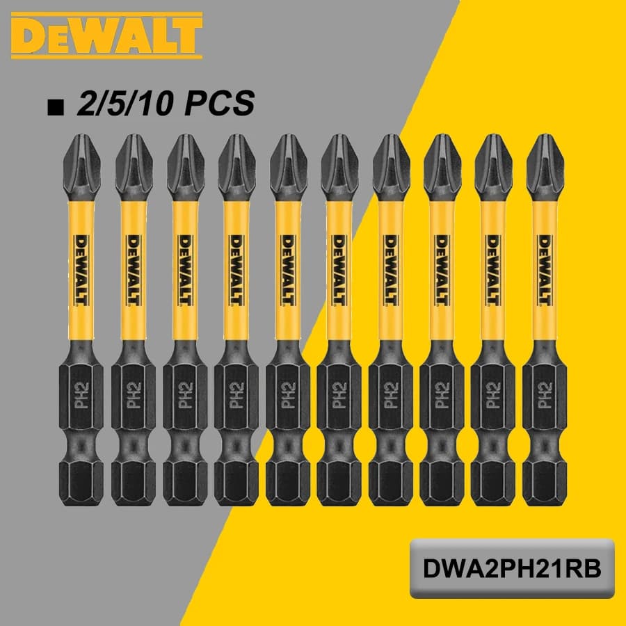 DEWALT 2/5/10PCS PH2 57mm Original Impact Screwdriver Bit High Hardness Electric Screwdrivers Drill DWA2PH21RB
