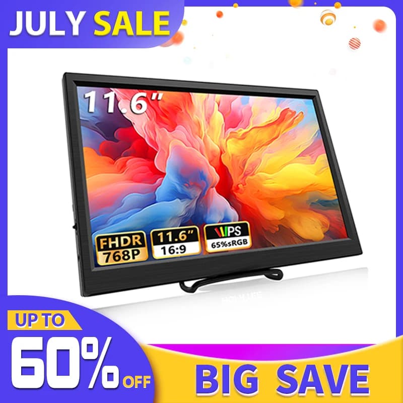 11.6 Inch Portable Monitor HDMI-Compatible Laptop second screen Gaming Extended Display For Switch/PS4/Xbox/Raspberry Pi