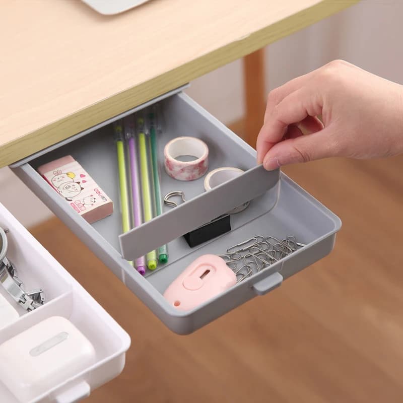 Hidden Tray Drawer Under Desk Hide Money At The Bottom Of The Cabinet Hidden Stationery Organizer Stand Box Home Nano Glue Stick