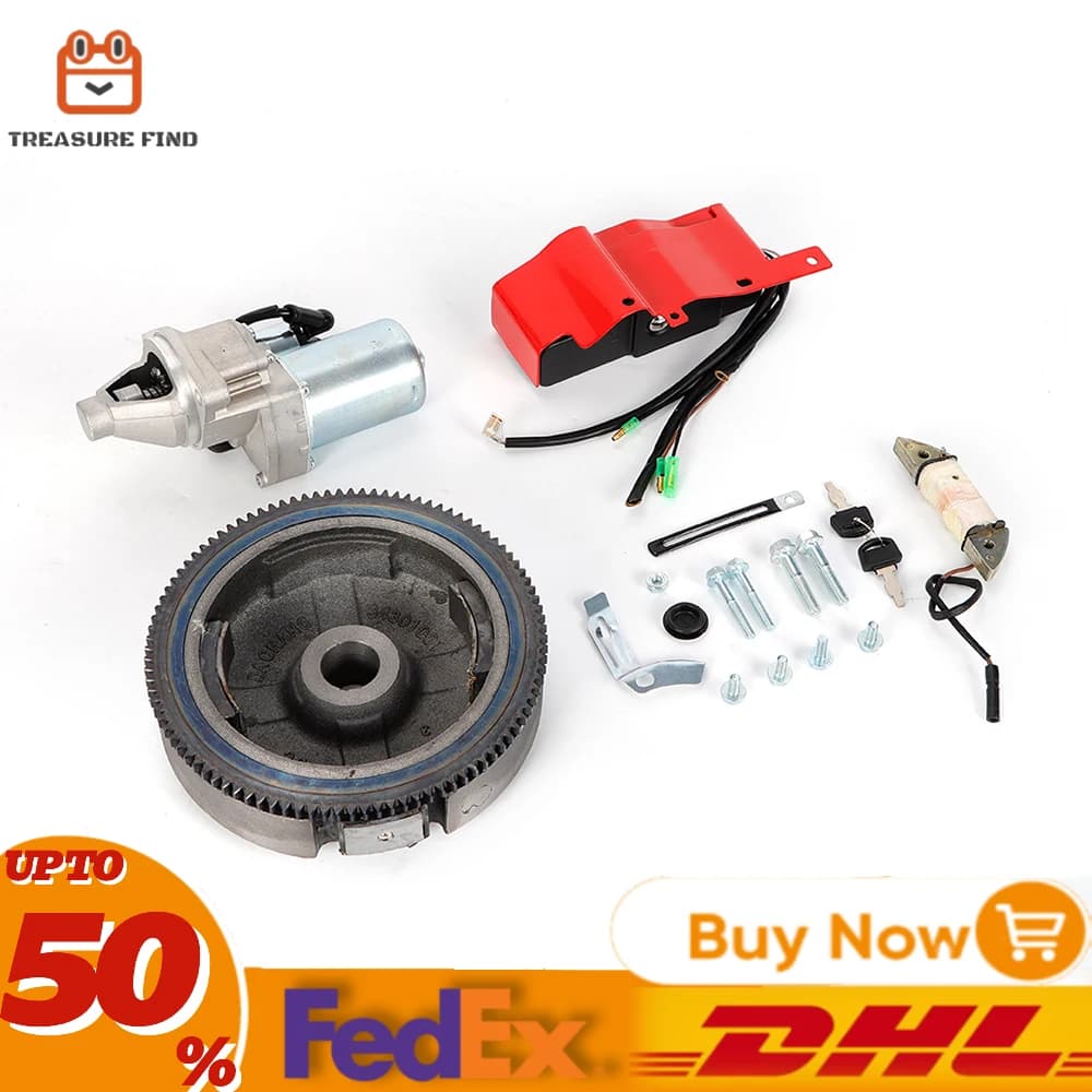 Electric Motor Start Flywheel Kits Engine Ignition Switch Coil Fan Cover For Honda GX160 5.5HP GX200 6.5HP/Gx390 13Hp