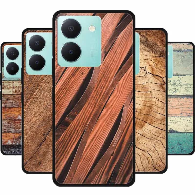 Soft Fashion Cover for Vivo Y27s 4G Case Silicone Wooden Pattern TPU Back Cases for VivoY27S 4G Cover Protector Cool Phone Shell