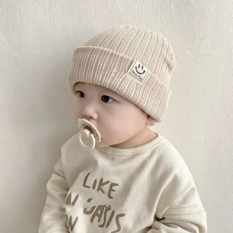 Baby Hat Children's Newborn Knitted Hat Solid Color Children's Beanies Boys and Girls Hat Winter Preschool Home Hat