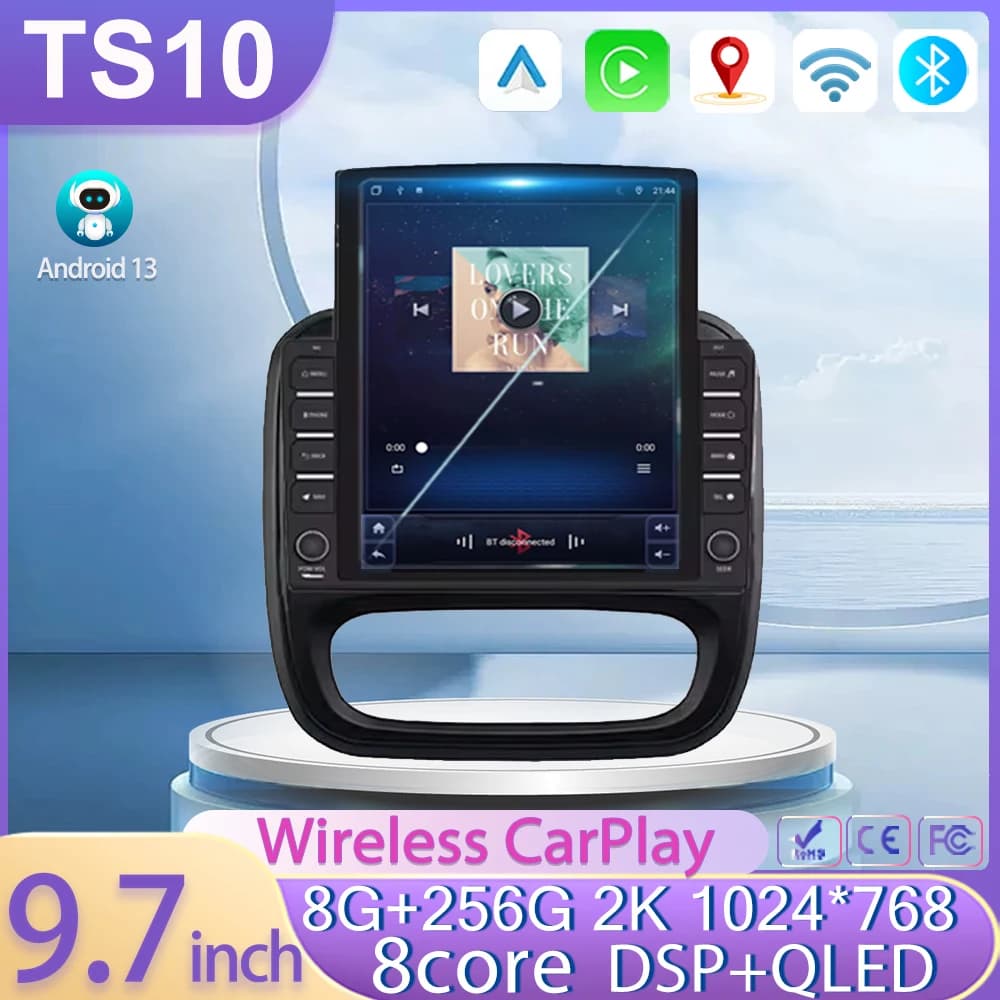 Car Android For Renault Trafic 3 14-21 For Opel Vivaro B 9.7 inch Navigation Intelligent System Touch Screen Bluetooth 4G WIFI