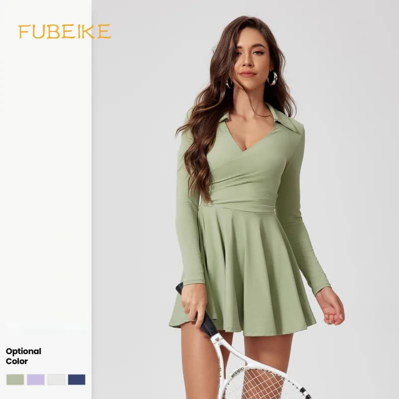 FUBEIKE Tennis Clothes Dress To Use With Tennis Skirt Woman Dresses Luxury Women 2024 Women's Golf Wear Exercise Yoga Clothing