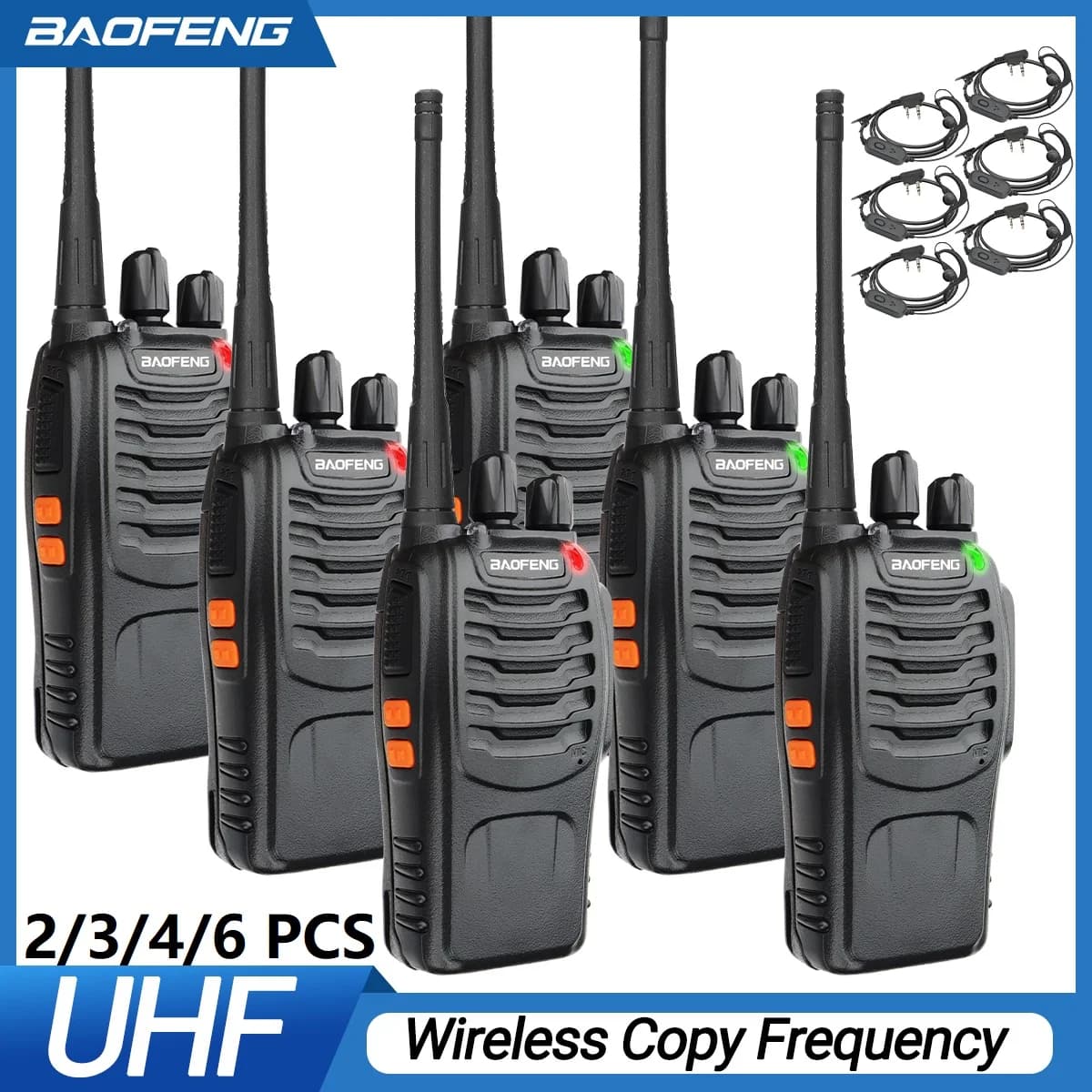 2/4/6PCS Baofeng BF-888S Pro Walkie Talkie Wireless Copy Frequency Long Range Portable Upgrade BF 888S Ham Two Way Radio Hunting
