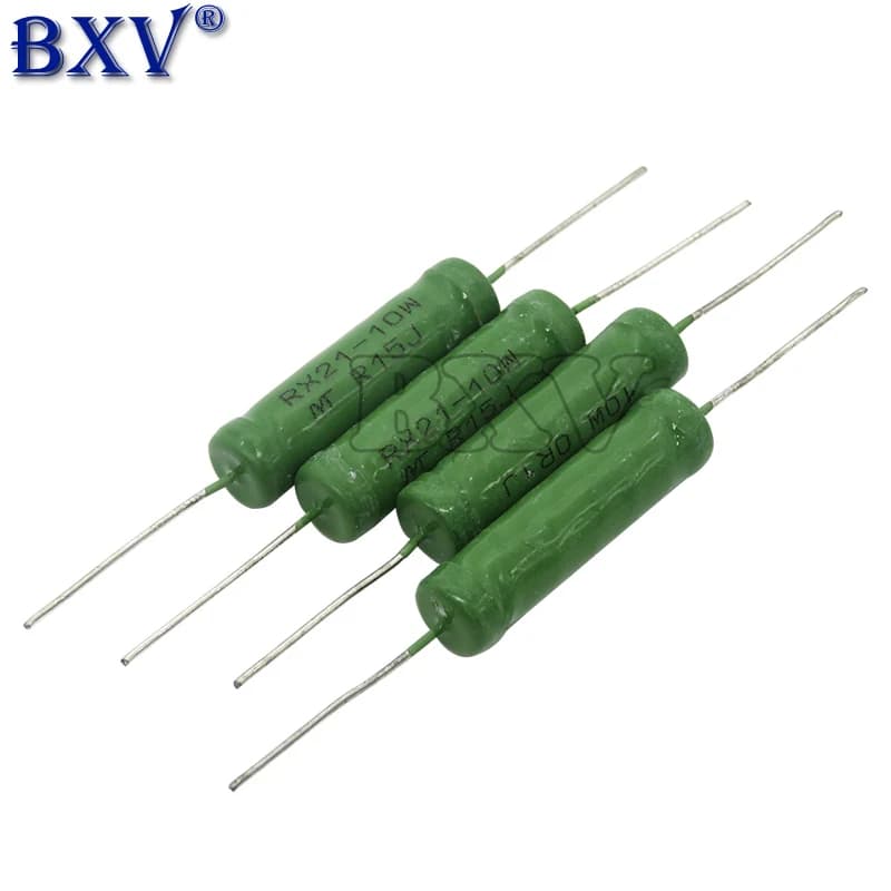 5PCS RX21 6W 10W WiRe Wound Resistance 5% 1R 10R 100R 1K 10K 12K 15K 18R 20R 22R 24R 27R 30R 33R 36R 0.01R 0.05R 0.1R 0.12R