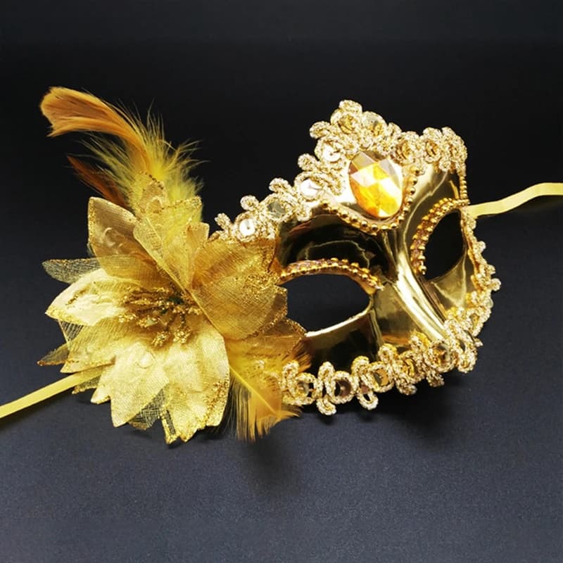 Masquerade Carnival Party Masks With Big Flower Cosplay Anime Venetian Eyes Mask Cosplay Prom Props Nightclub Face Mask Costume