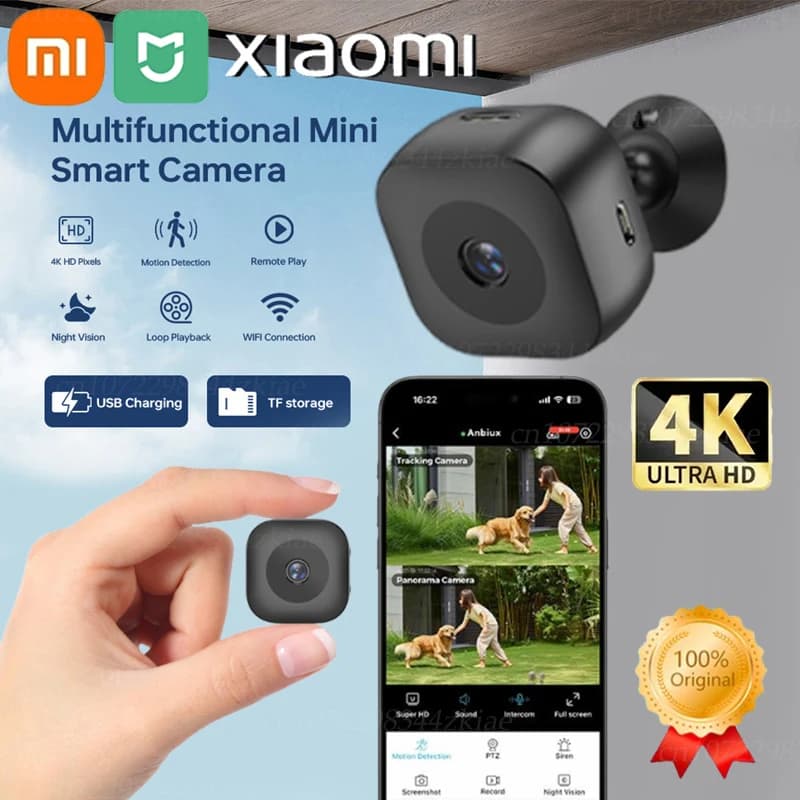 Xiaomi MIJIA 4K Mini Security Camera Full Color Night Vision High Definition WiFi Monitor Waterproof Motion Detect Surveillance