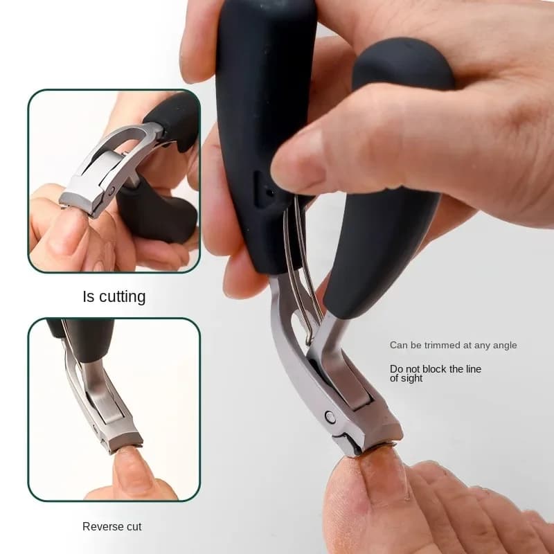 Curved Nail Clippers With Large Opening Three Times Anti-splash Storage Nail Clippers For The Elderly Thick Toenails Heavy Duty
