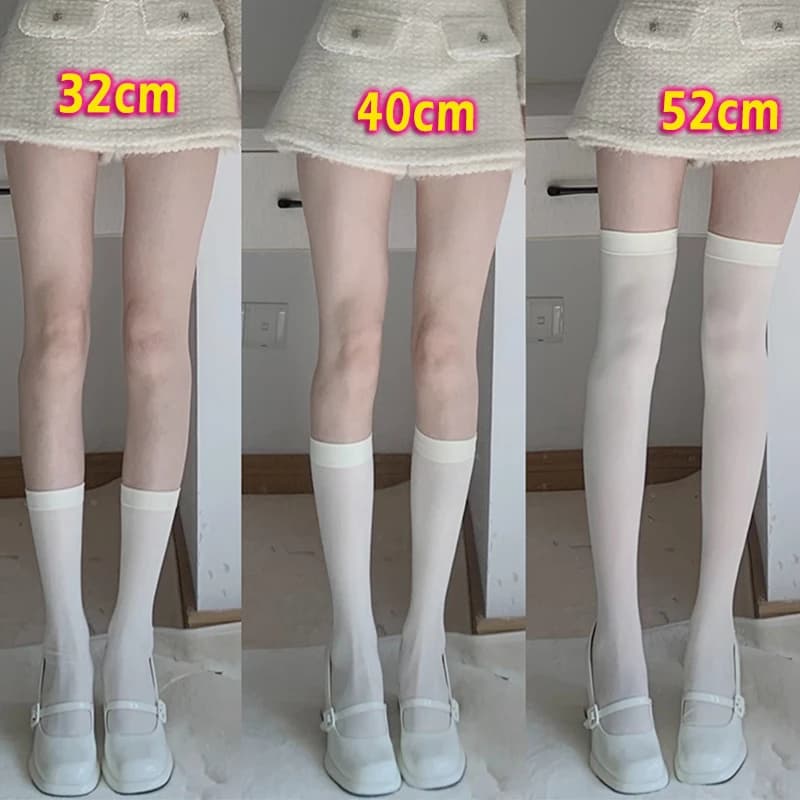 20/32/40/52cm Lolita Sexy Women Stockings Cute Black White Long Socks Over Knee Thigh High Socks Women Compression Socks