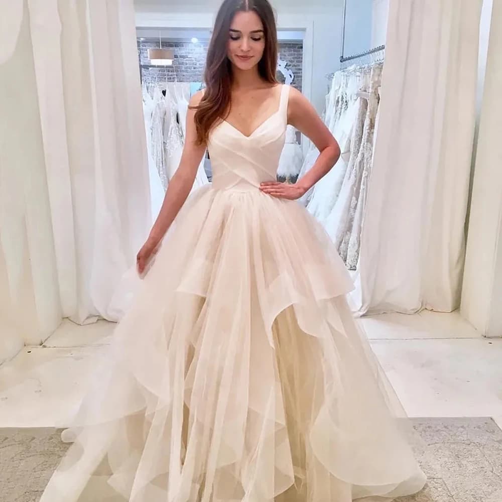 Customization Beautiful Elegant Wedding Dresses Luxury Sleeveless Fascinating Bride Dresses Gown Princess Classic Wedding Gowns