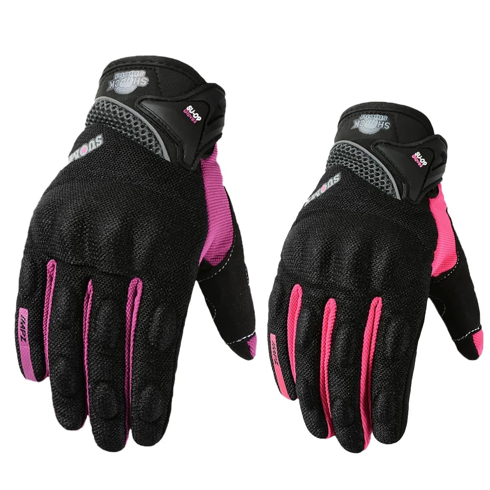 SUOMY Women Motorcycle Gloves Summer Breathable Motorbike Racing Gloves Lady Pink/Purple Motocross Gloves Touch Function