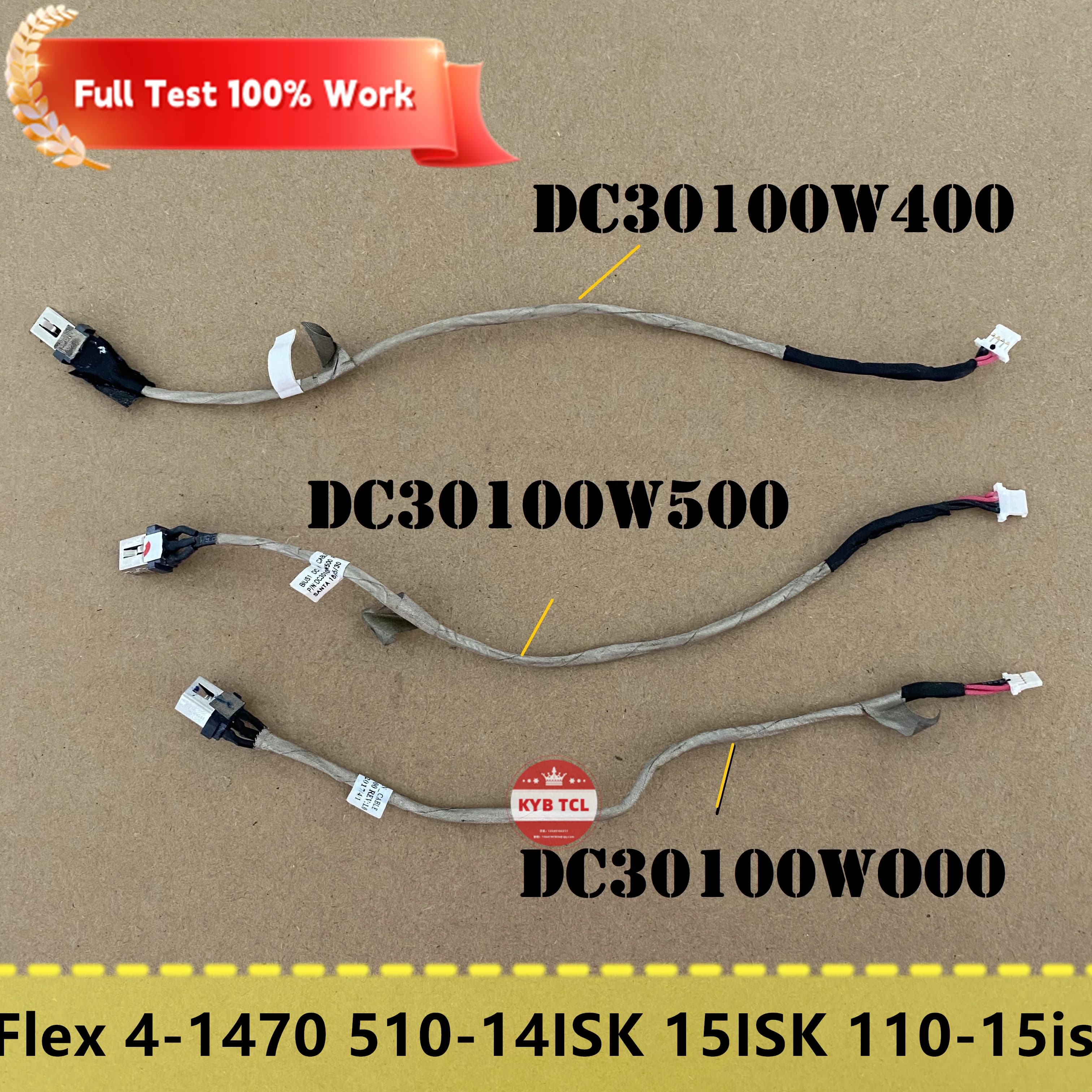 For Lenovo Yoga 510-15ISK Flex 4-1470 510-14ISK 110-15isk Connector Power Socket w/Cable DC30100W400 DC30100W500 DC30100WO00
