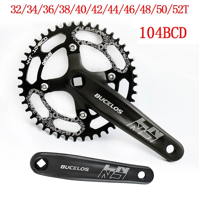 DECKAS 104 BCD MTB Crankset Bicycle Chainring 42/44/46/48/50/52T Square Hole Bike Crank 8/9/10/11S Bike Crankset MTB Plate Part