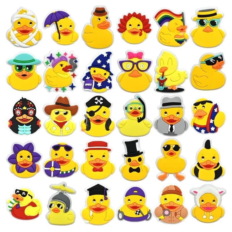 Duck Shoe Charms for Crocs Accessories Kids Clogs Pins Boy Girls Badges Men Jeans Women Decorations Buckle Shoes Accessories