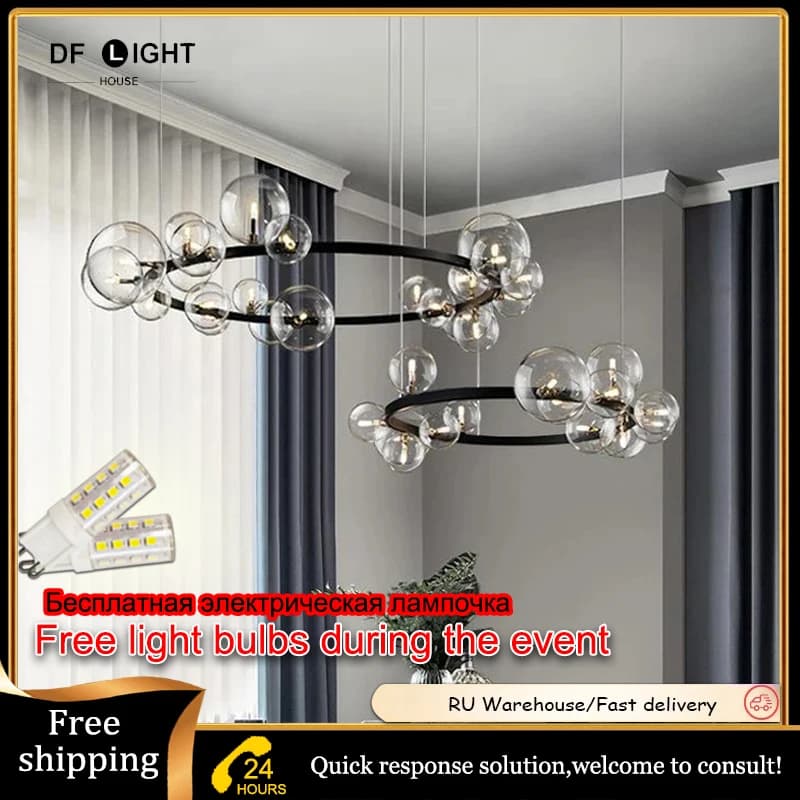 Modern luxury chandeliers living room ceiling chandelier kitchen pendant lights bedroom LED lamp dining room black ceiling light