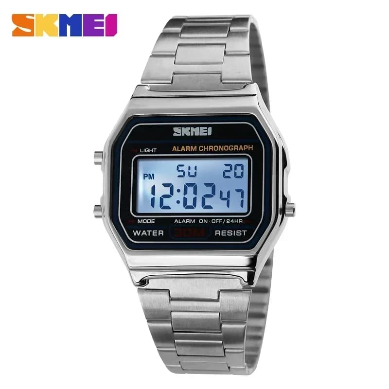 SKMEI 1123 Digital Sports Watch for Men Luxury Stainless Steel Electron Waterproof Mens Wristwatches Clock 1328 Reloj Hombre