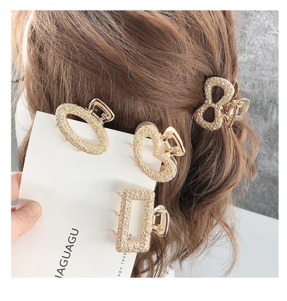 Fashion Crystal Hair Claw Clips Metal Small Claw Clip for Thin Thick Curly Hair Strong Hold Nonslip Hairpin For Women