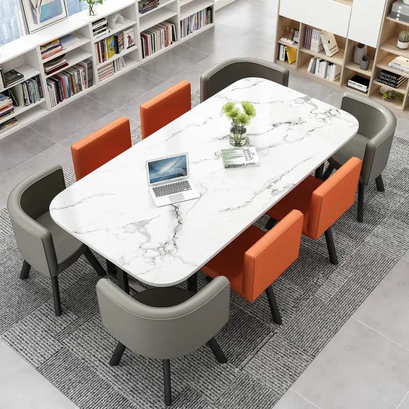 Rectangular Negotiation Table and Chair Combination Long Table Simple Modern 8-person Training Table